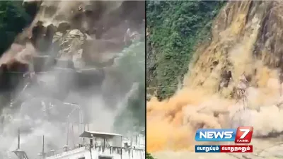  sikkimlandslide   நீர்மின் நிலையம் முழுவதும் சேதம் 