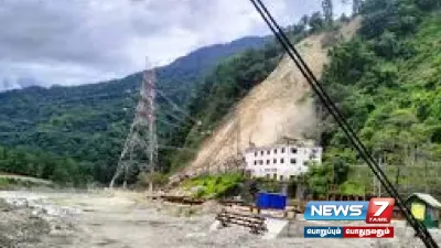  sikkimlandslide   நீர்மின் நிலையம் முழுவதும் சேதம் 