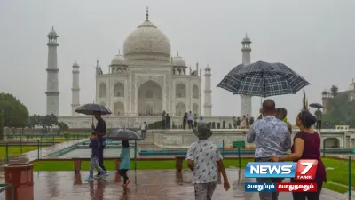 தொடர் மழை   வெள்ளத்தில் மிதக்கும்  tajmahal