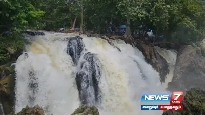 காவிரி நீர் பிடிப்பு பகுதிகளில் தொடர் மழை   ஒகேனக்கலுக்கு நீர்வரத்து 5000 கன அடியாக அதிகரிப்பு 