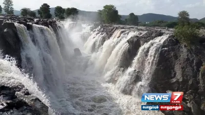 காவிரி நீர்ப்பிடிப்பு பகுதிகளில் கனமழை  ஒகேனக்கல்லுக்கு நீர்வரத்து அதிகரிப்பு 